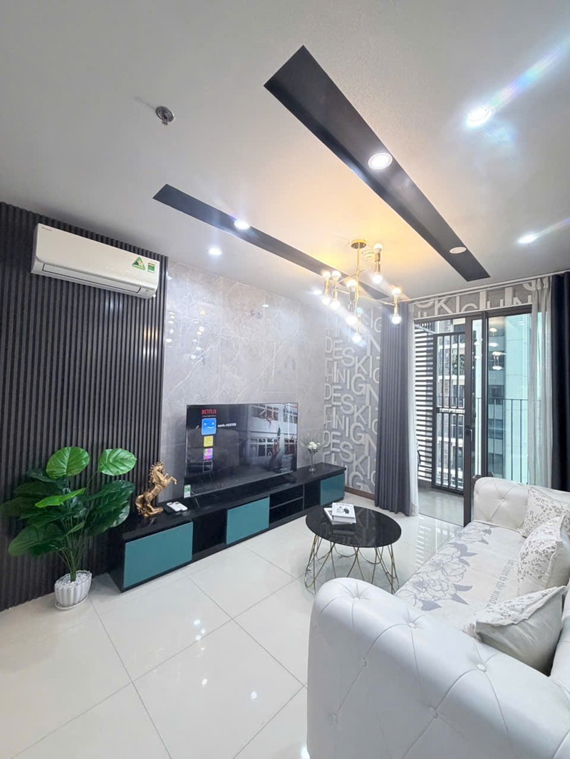 Nội thất ph&ograve;ng kh&aacute;ch t&ocirc;ng trắng đen sang trọng